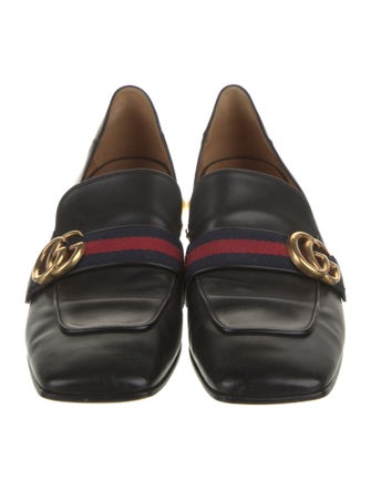 Gucci Double G Logo Leather Pumps