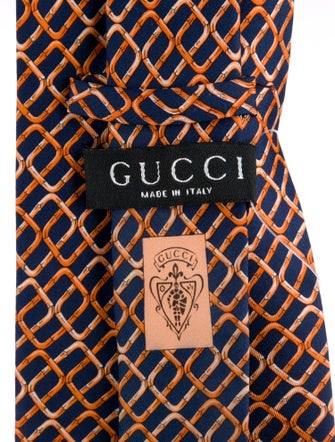 Gucci Pattern Print Silk Tie