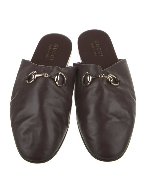 Gucci Horsebit Accent Leather Slippers