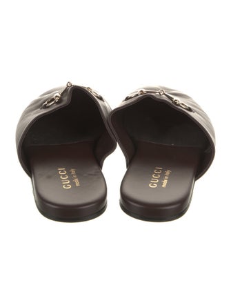 Gucci Horsebit Accent Leather Slippers