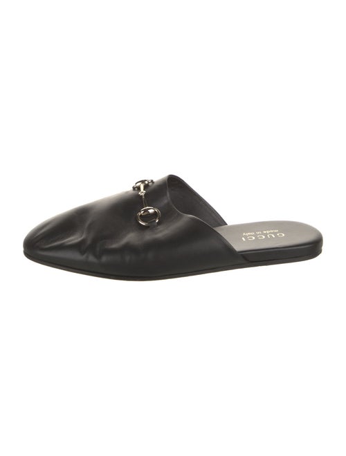Gucci Horsebit Accent Leather Slippers