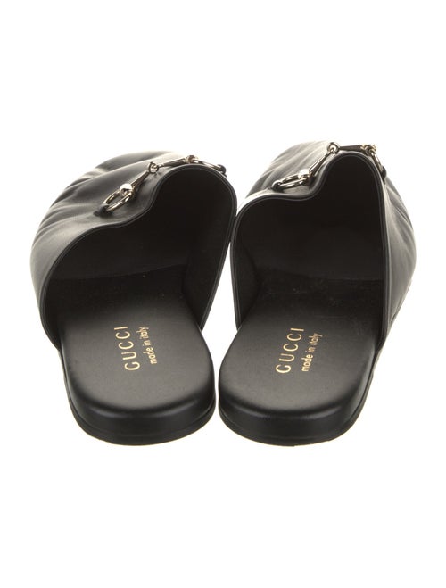 Gucci Horsebit Accent Leather Slippers