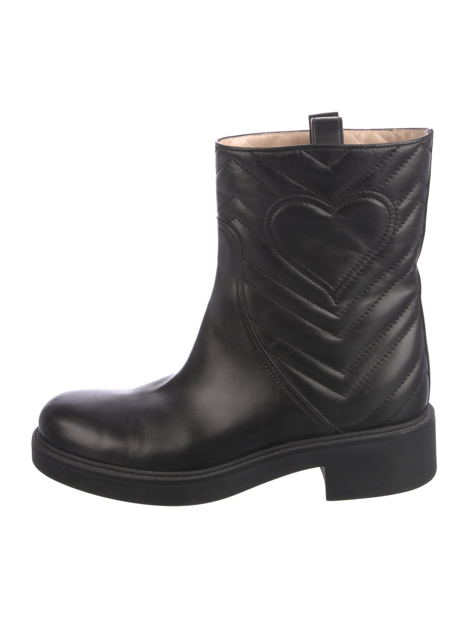 Gucci Double G Logo Leather Moto Boots