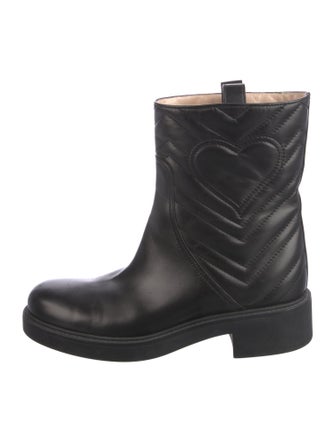 Gucci Double G Logo Leather Moto Boots