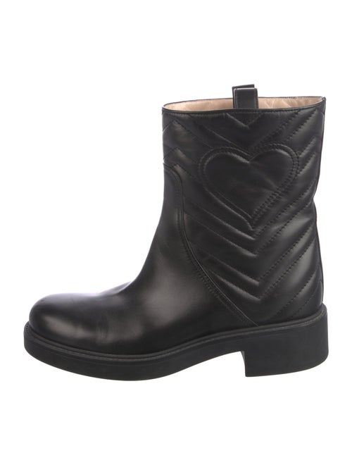 Gucci Double G Logo Leather Moto Boots