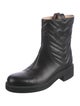 Gucci Double G Logo Leather Moto Boots