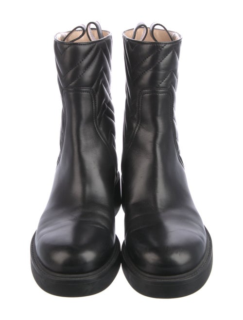 Gucci Double G Logo Leather Moto Boots