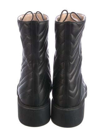 Gucci Double G Logo Leather Moto Boots