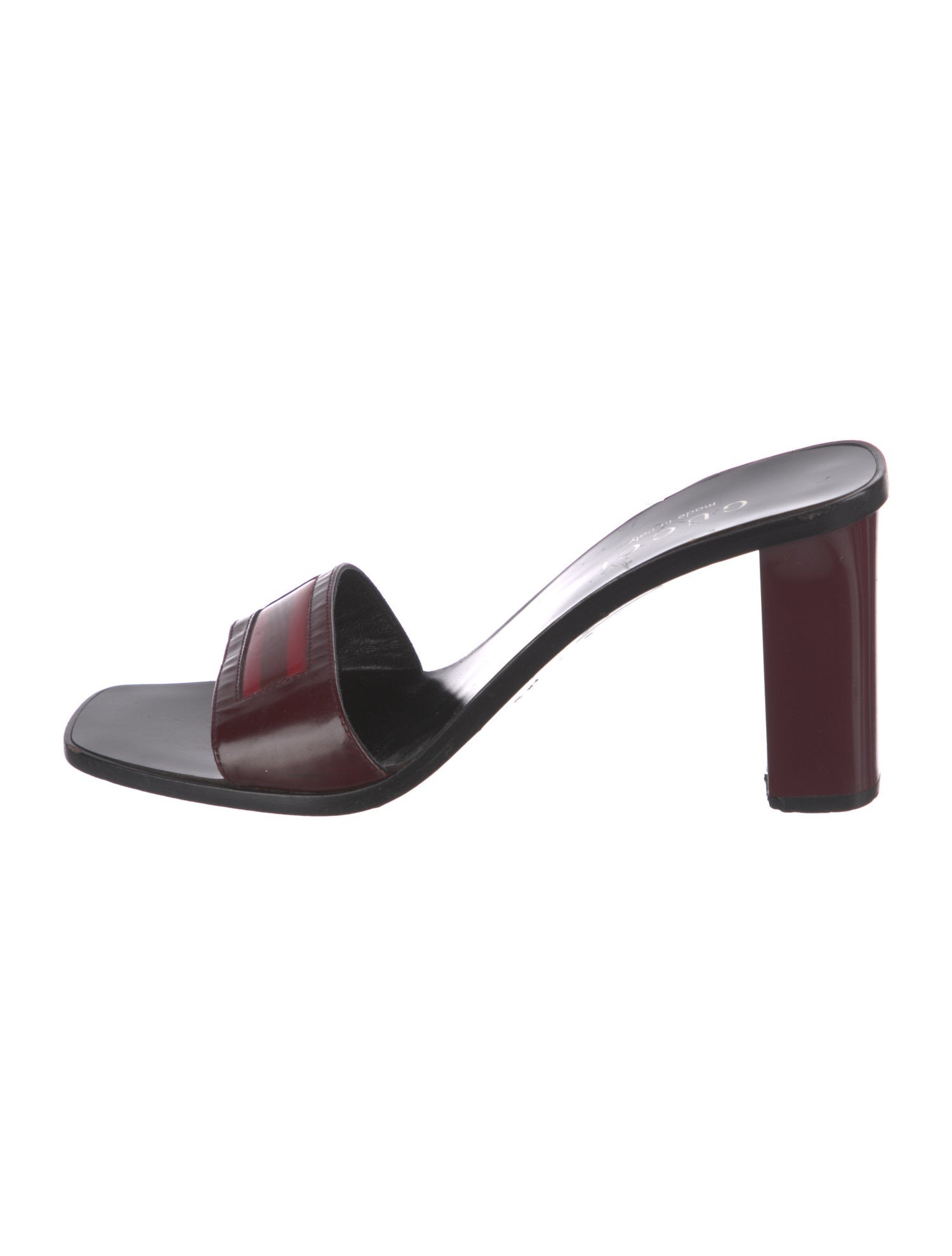 Gucci Vintage Patent Leather Slides