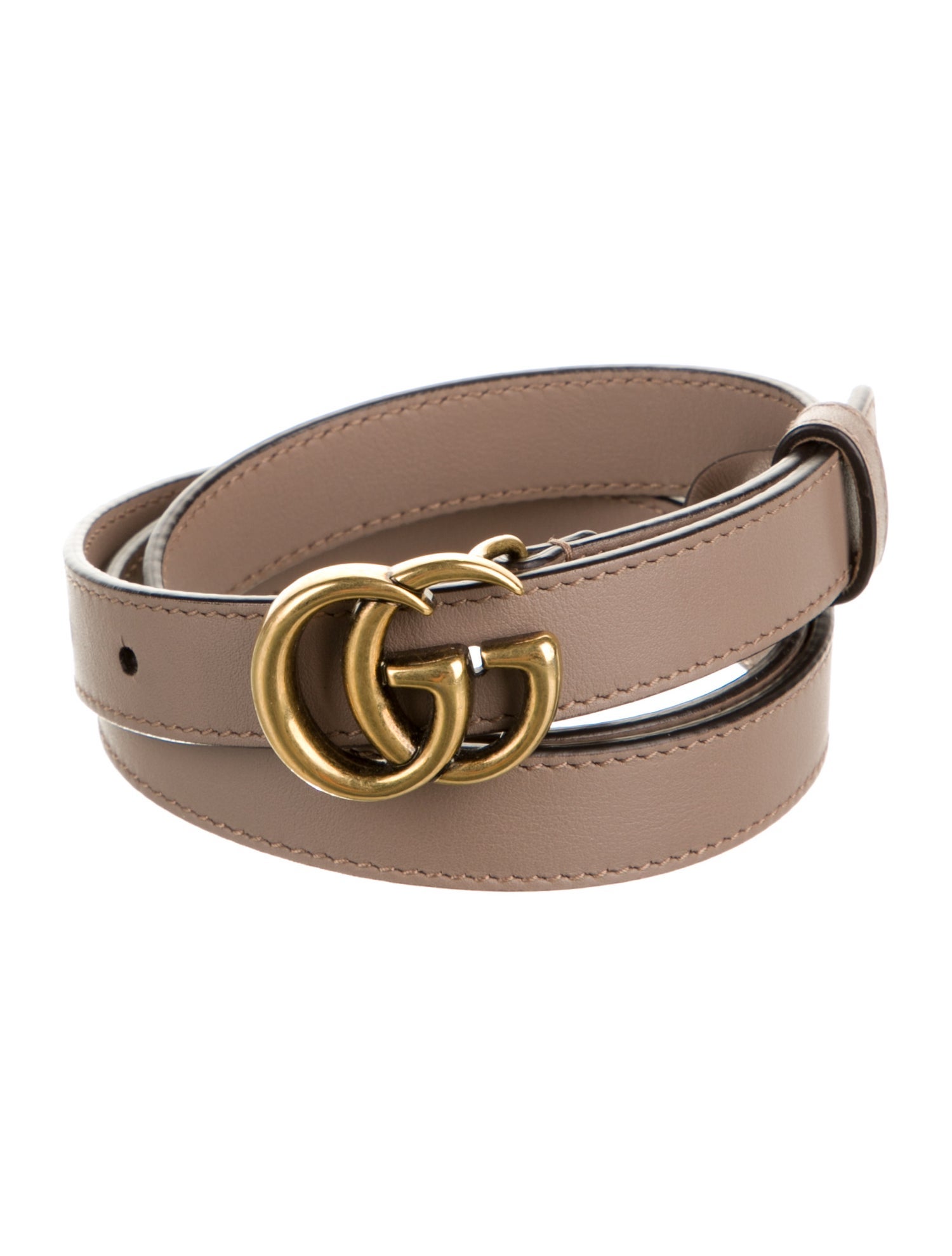 Gucci Double G Logo Skinny Belt