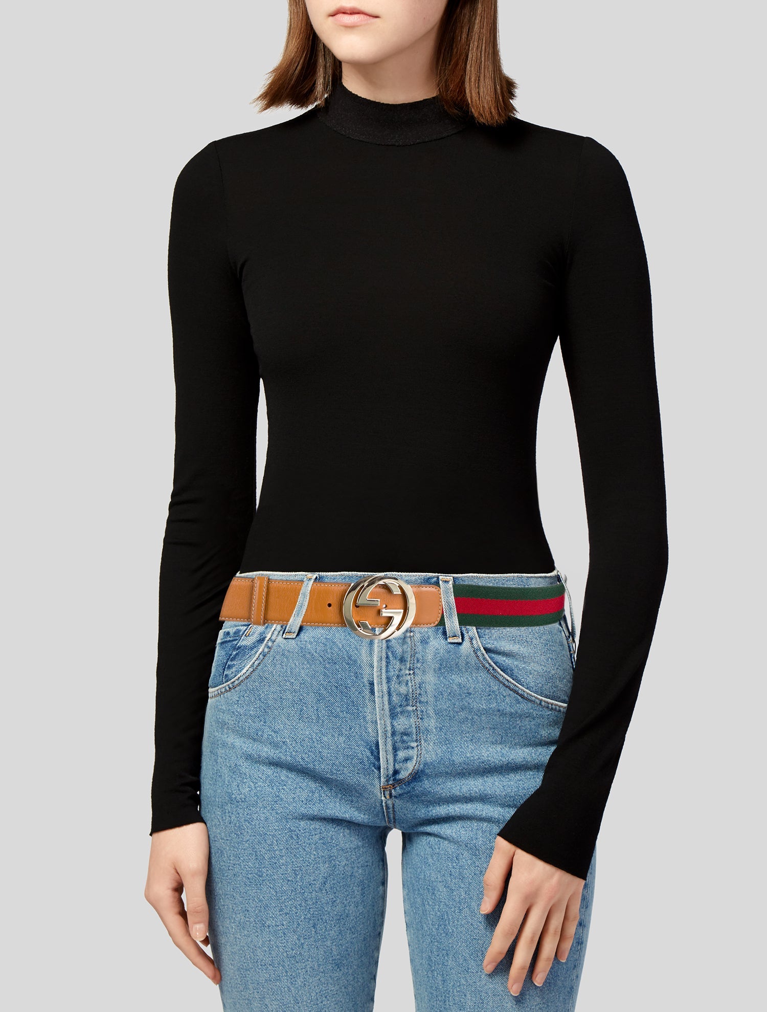 Gucci Web Accent Canvas Belt