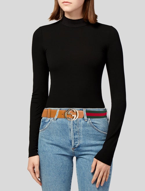 Gucci Web Accent Canvas Belt