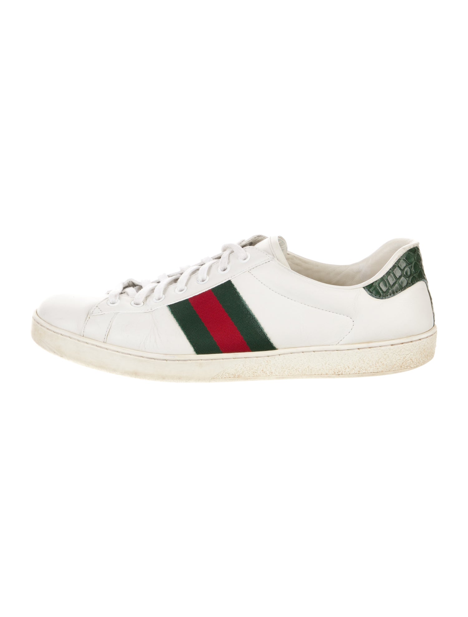 Gucci Web Accent Leather Sneakers