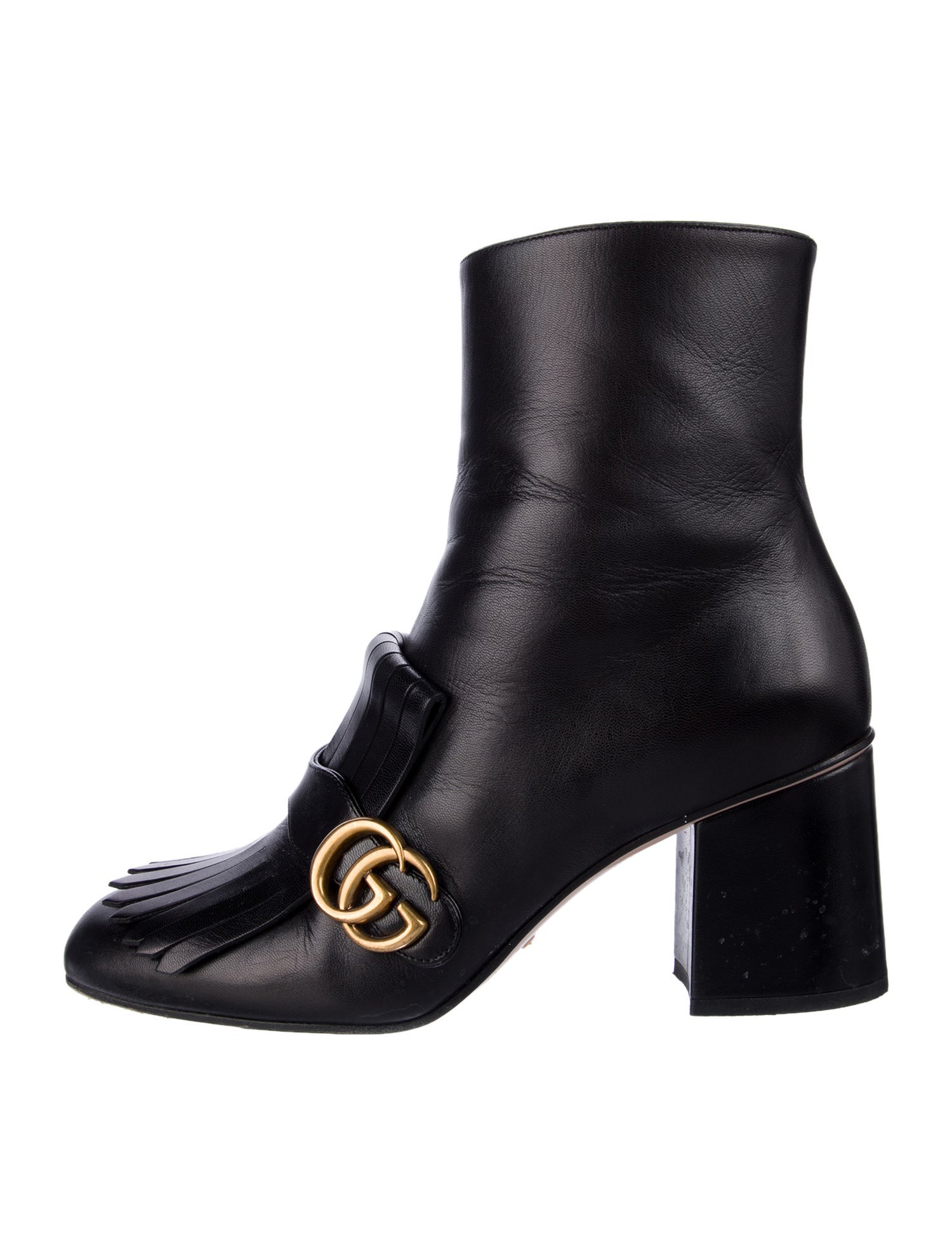 Gucci Double G Logo Leather Boots