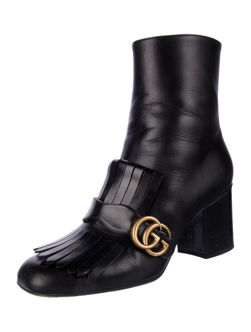 Gucci Double G Logo Leather Boots