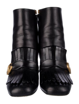Gucci Double G Logo Leather Boots
