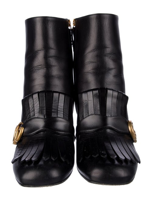 Gucci Double G Logo Leather Boots