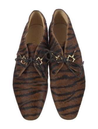 Gucci Ponyhair Animal Print Oxfords
