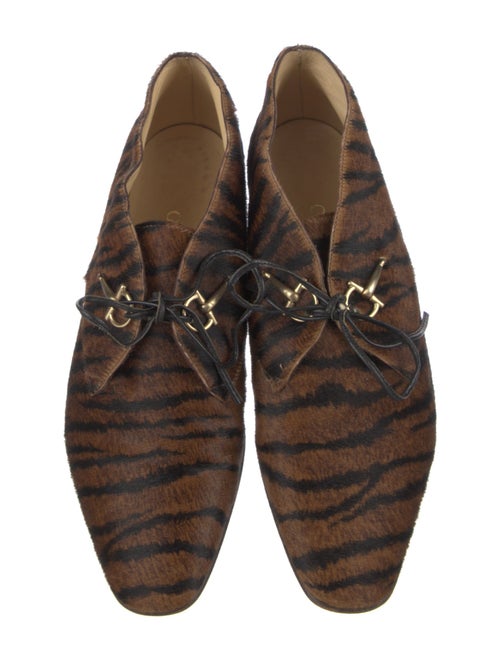 Gucci Ponyhair Animal Print Oxfords