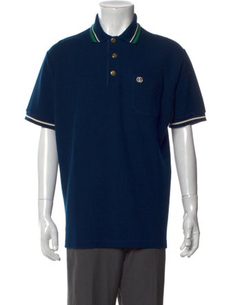 Gucci Web Accent Wool Polo Shirt