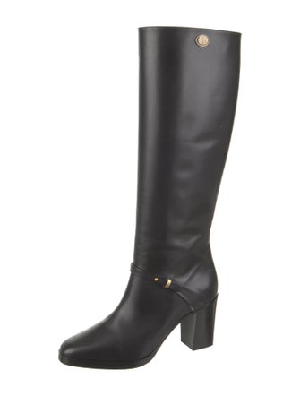 Gucci Double G Logo Leather Riding Boots