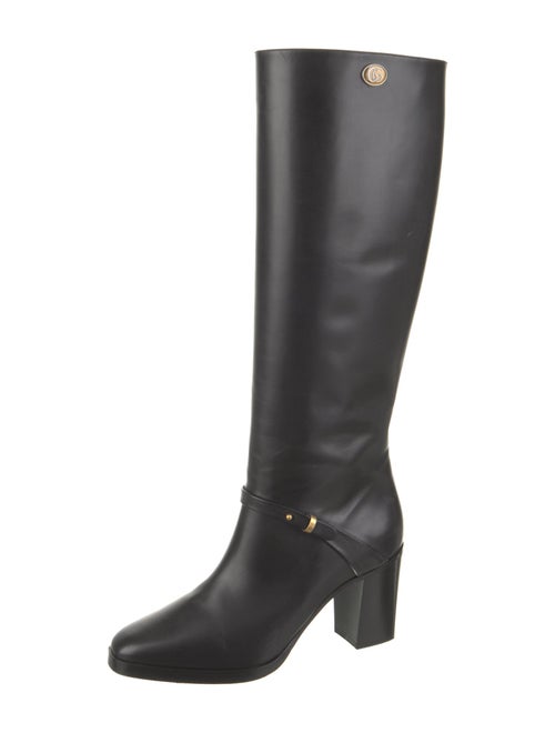 Gucci Double G Logo Leather Riding Boots
