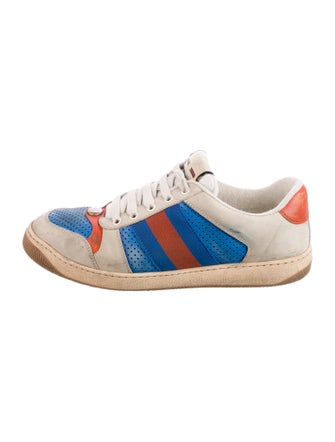 Gucci Web Accent Leather Sneakers
