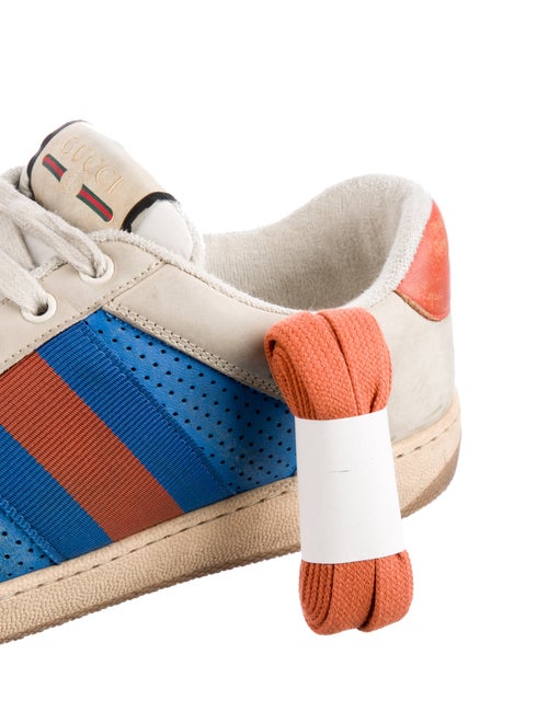 Gucci Web Accent Leather Sneakers