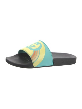 Gucci Interlocking G Logo Rubber Slides