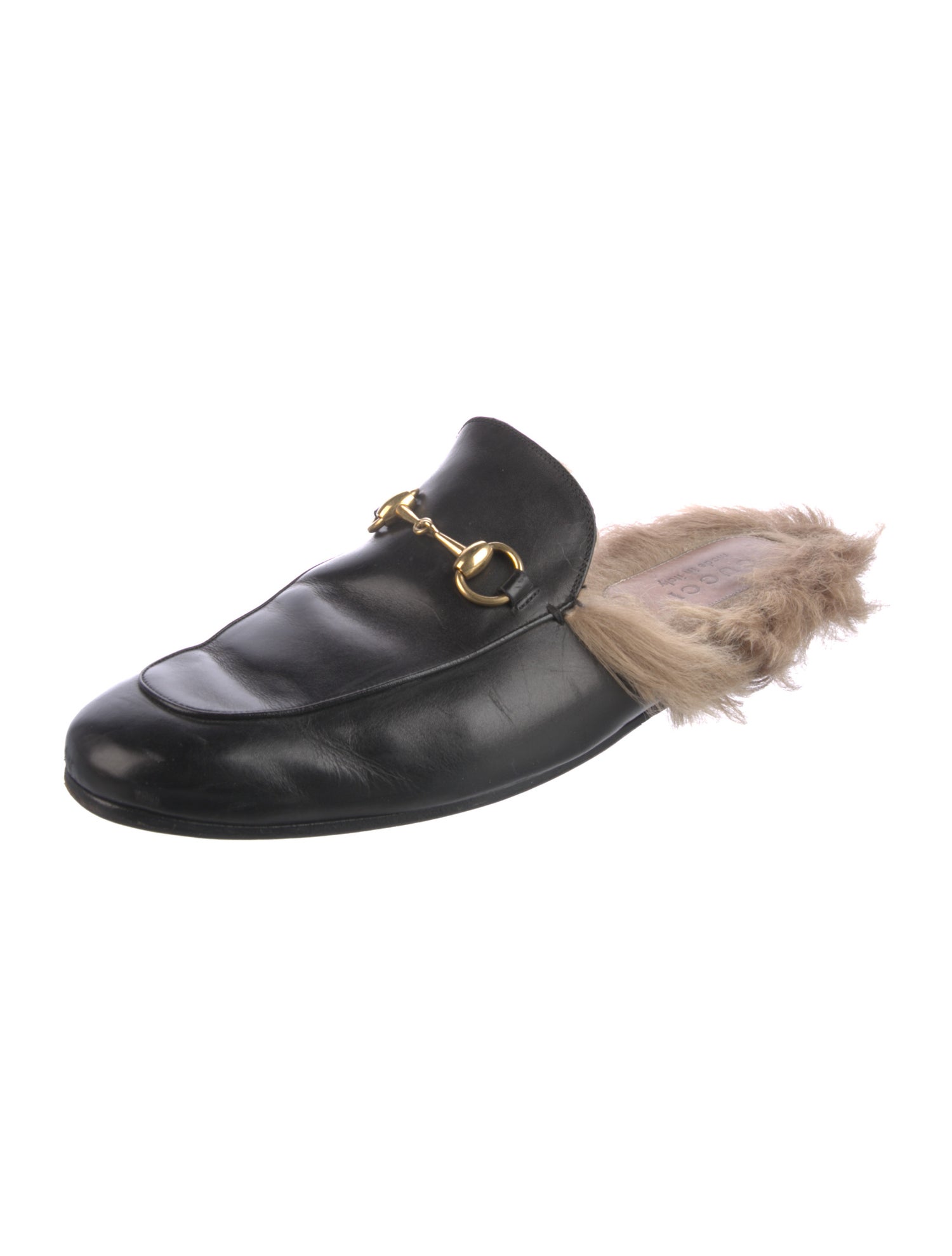 Gucci Horsebit Accent Leather Slippers