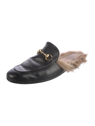 Gucci Horsebit Accent Leather Slippers