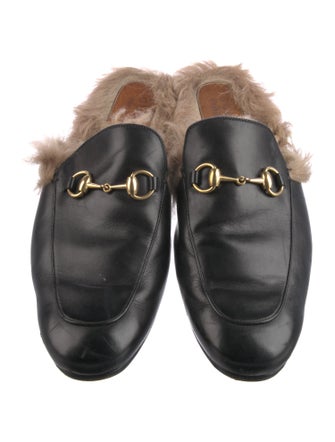 Gucci Horsebit Accent Leather Slippers