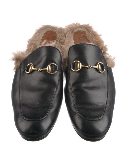 Gucci Horsebit Accent Leather Slippers