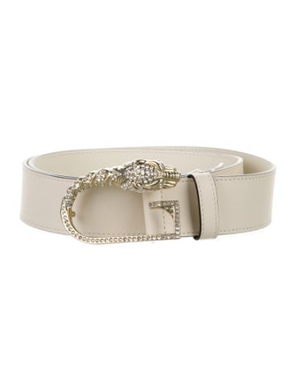 Gucci Leather Crystal Embellishments Belt