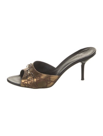 Gucci GG Logo Leather Slides