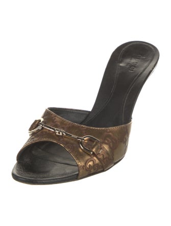 Gucci GG Logo Leather Slides