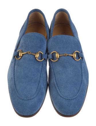 Gucci Web Accent Suede Loafers