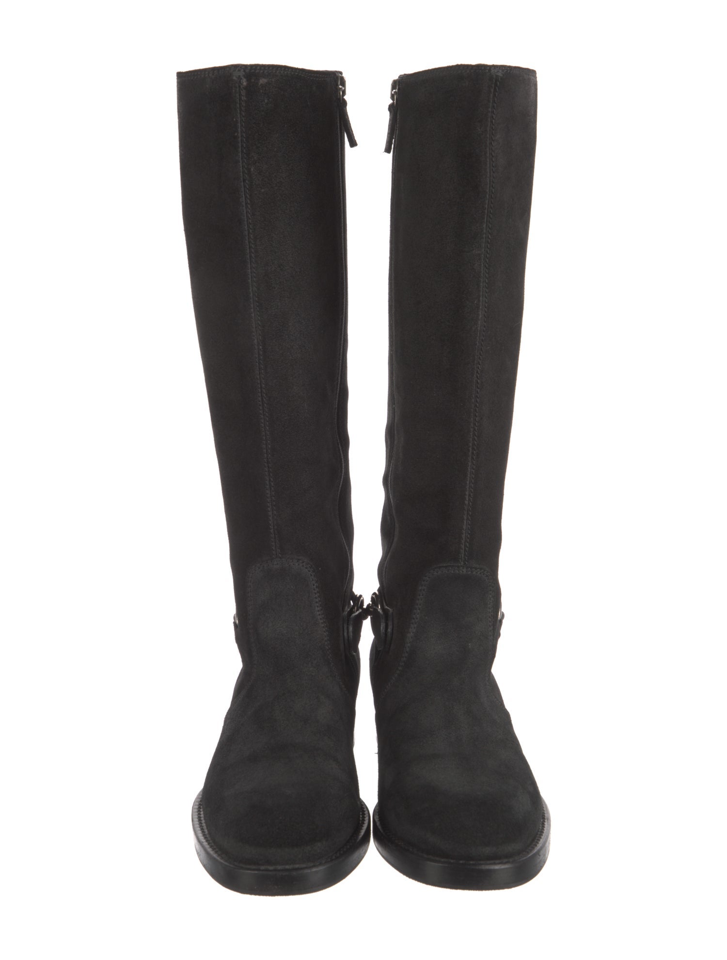 Gucci Horsebit Accent Suede Riding Boots