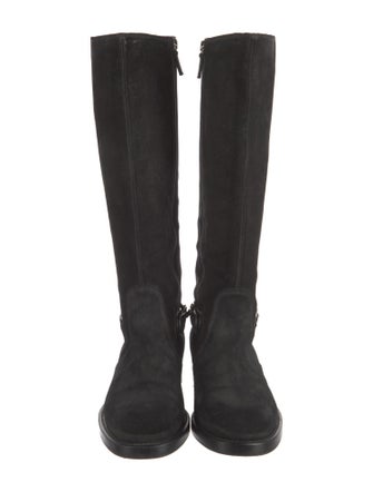 Gucci Horsebit Accent Suede Riding Boots