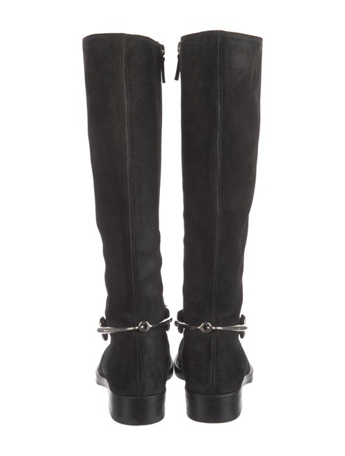 Gucci Horsebit Accent Suede Riding Boots