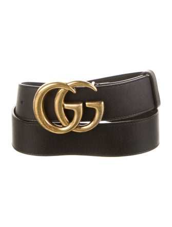 Gucci Double G Logo Leather Belt