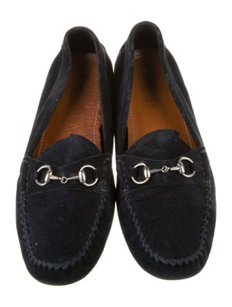 Gucci Horsebit Accent Suede Loafers