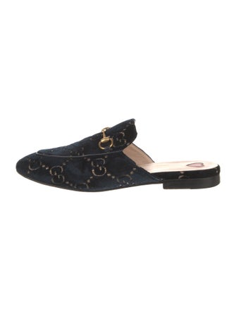 Gucci 1955 Horsebit Accent Velvet Mules