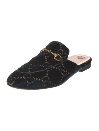 Gucci 1955 Horsebit Accent Velvet Mules