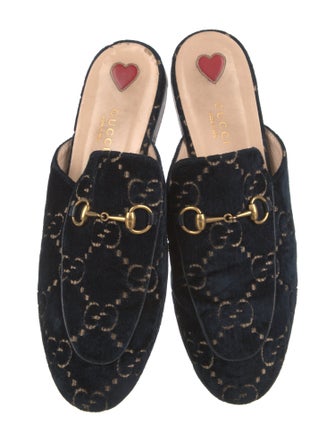 Gucci 1955 Horsebit Accent Velvet Mules