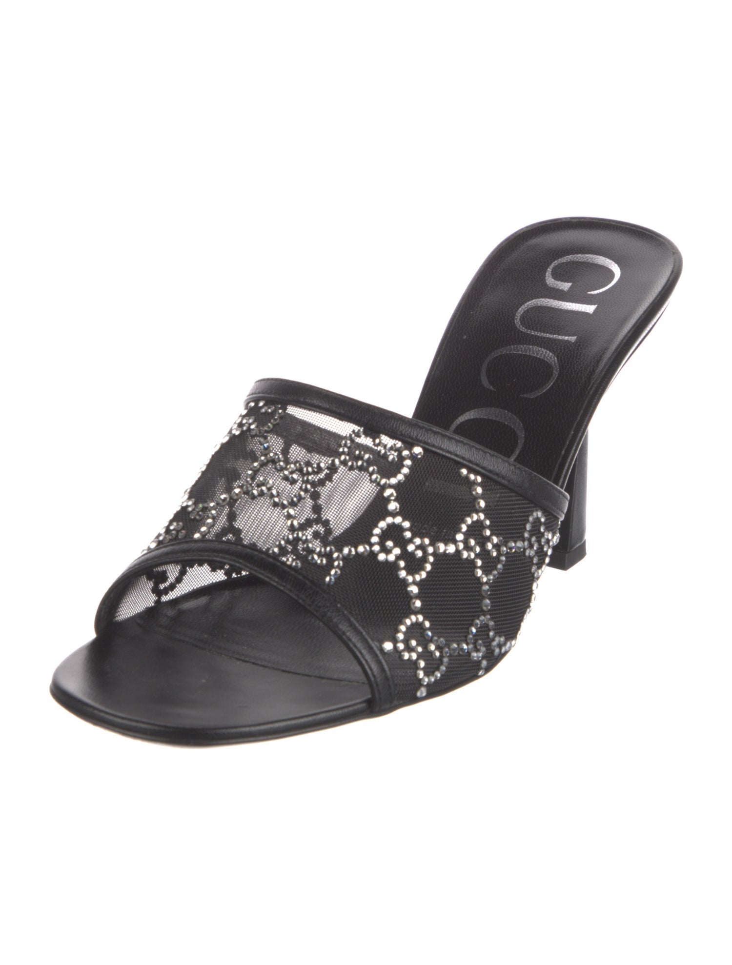 Gucci GG Crystal Mesh Slides