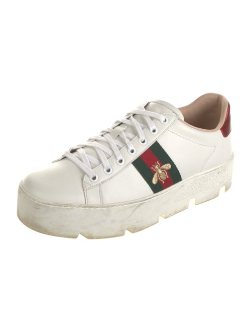 Gucci Web Accent Leather Sneakers