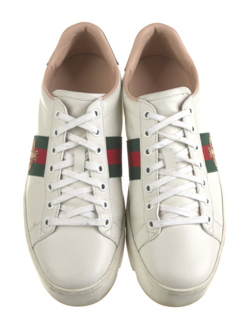 Gucci Web Accent Leather Sneakers
