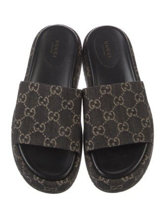 Gucci Canvas Printed Slides