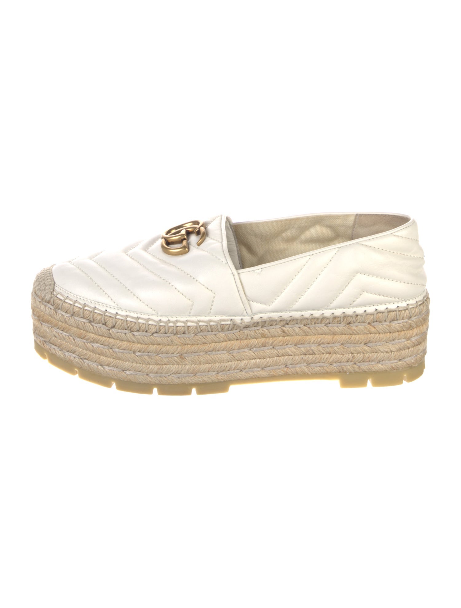 Gucci Double G Logo Leather Espadrilles